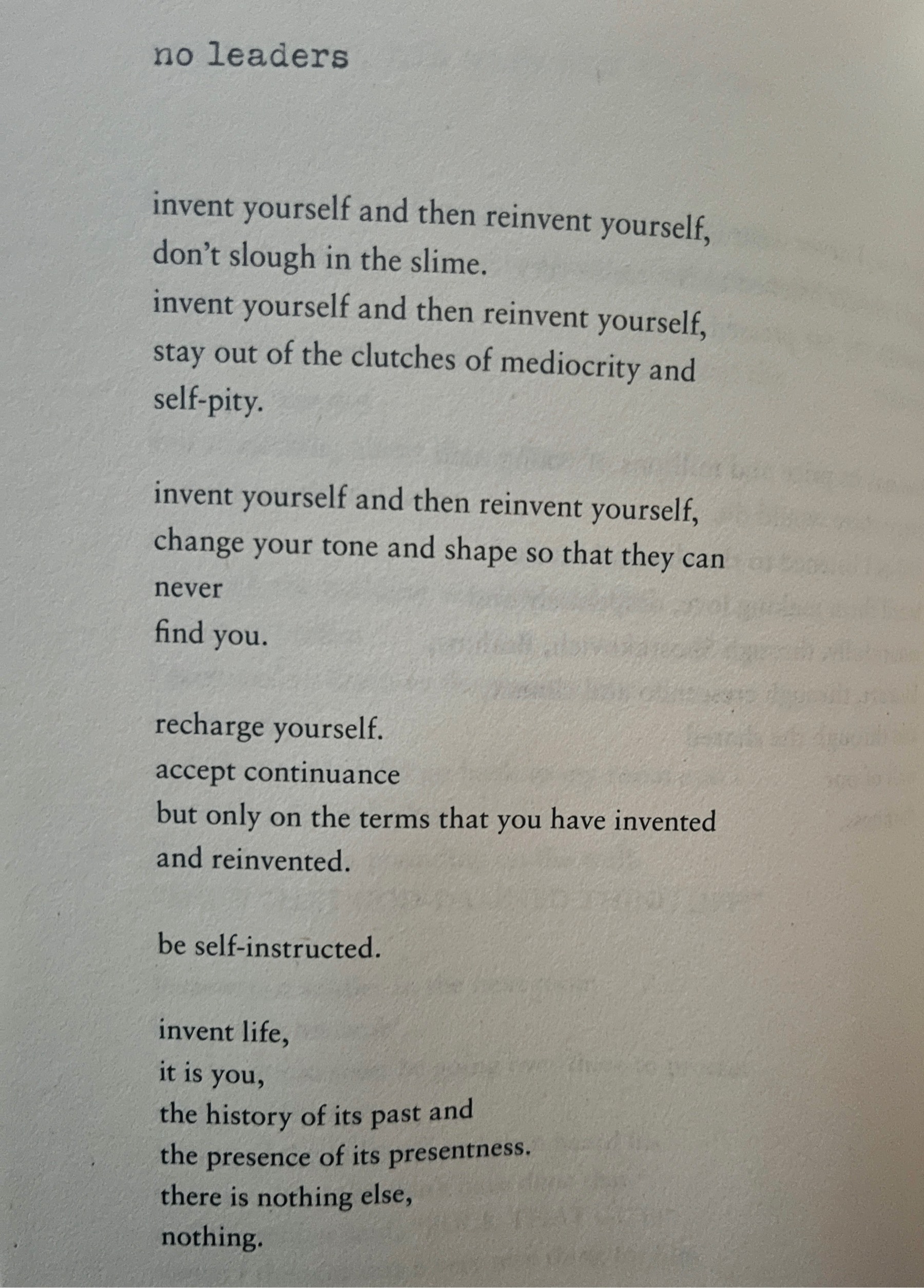 Text of the poem no leaders by Charles bukowski